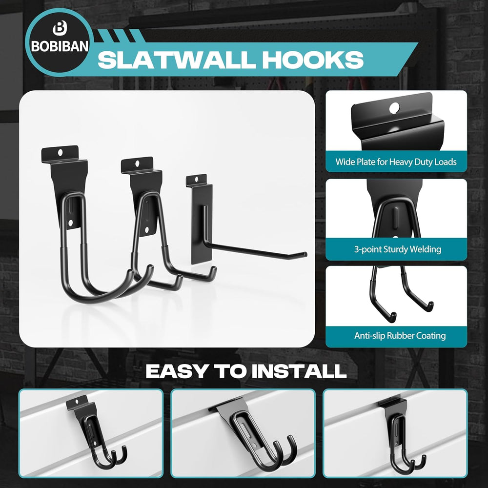 24Pcs Slatwall Accessories Set with Slatwall Baskets, Shelves, Hook