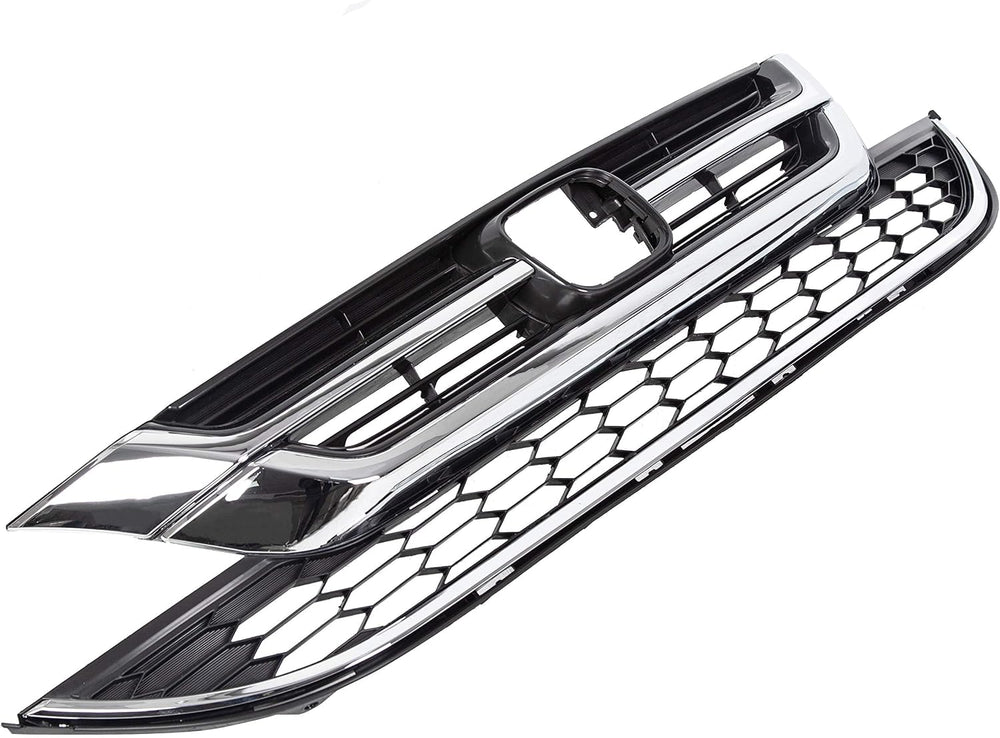 KUAFU Front Bumper Upper & Lower Grille Grill Compatible with 2010-2011 H...