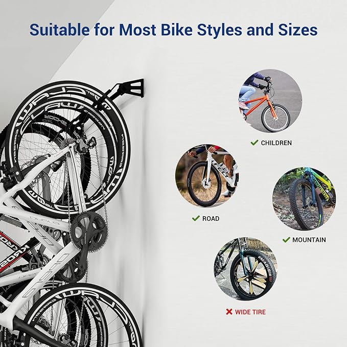 FLEXIMOUNTS 4 Bike Storage Rack, Heavy Duty Wall Mount Hanger
