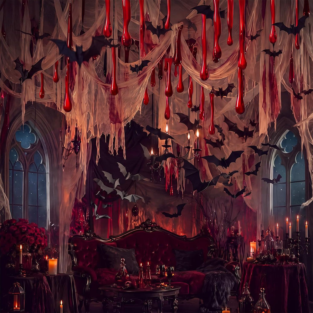 VioraWhite 34 Pcs Vampire Decorations for Halloween Bloody Hanging Decor