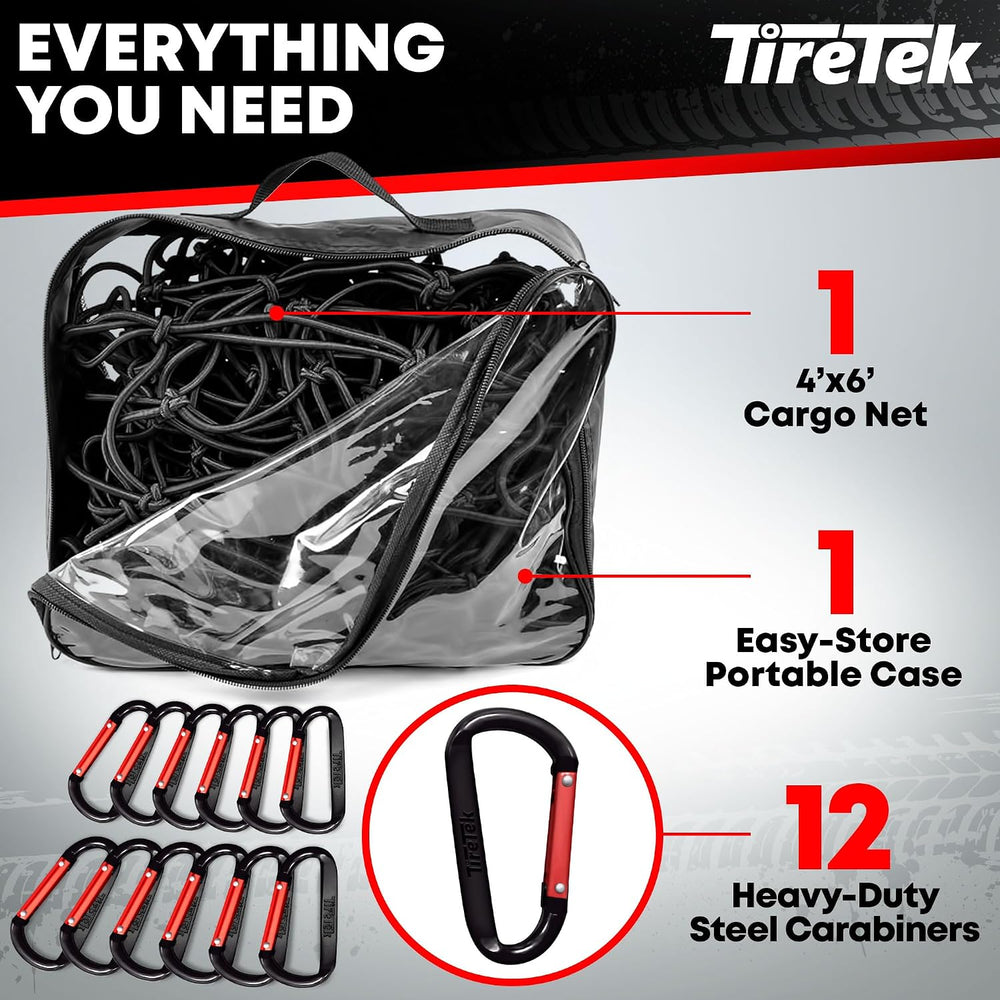 Cargo Net for Pickup Truck Bed โ Truck Bed Net with 12 Metal Carabiners