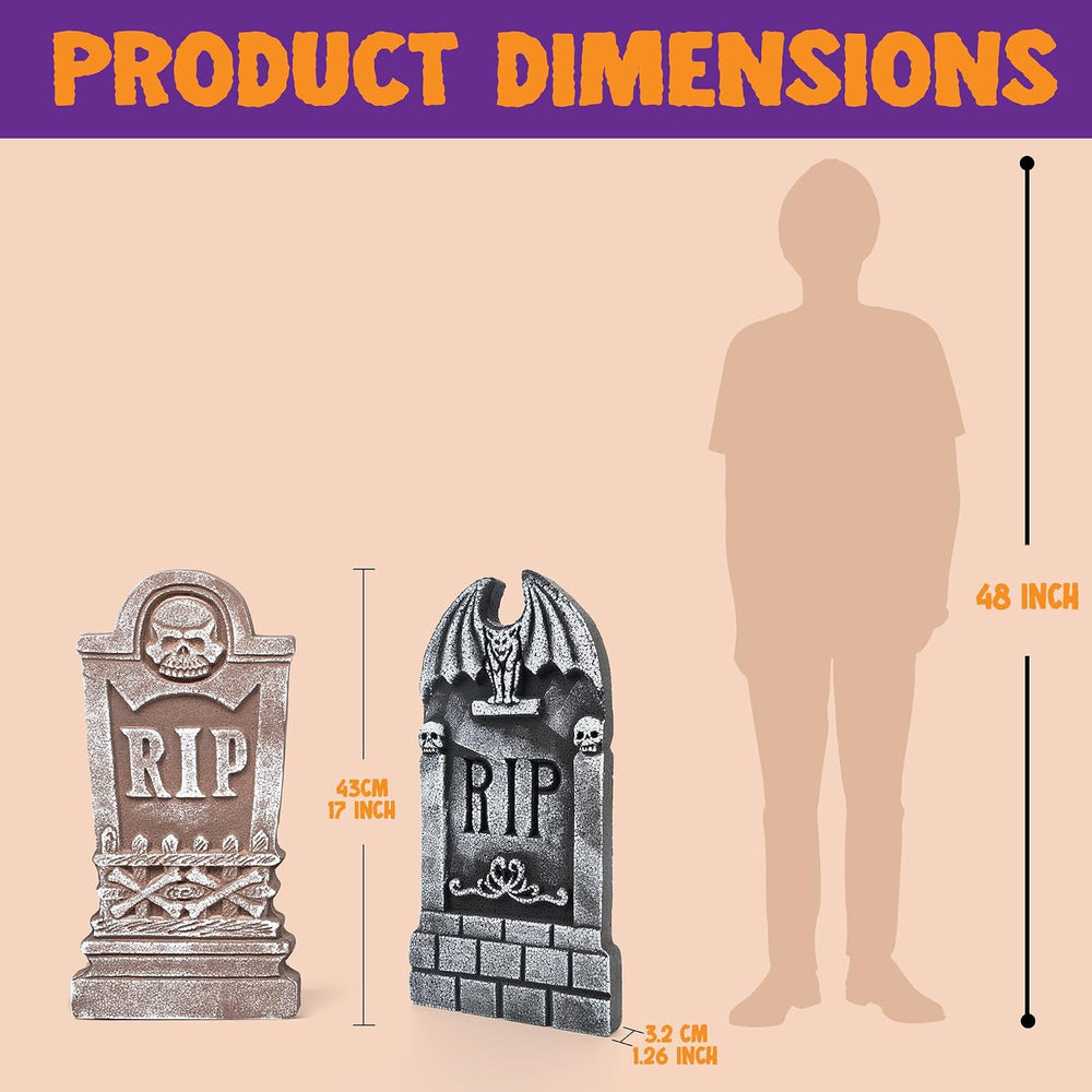 JOYIN 17โ Halloween Foam RIP Graveyard Tombstones (5 Pack), Halloween Tombsto...