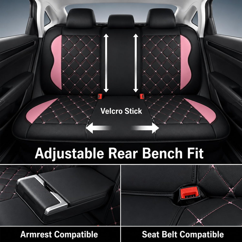 Road Comforts Seat Covers, Premium Leather Car Seat Covers Full Set for Women...