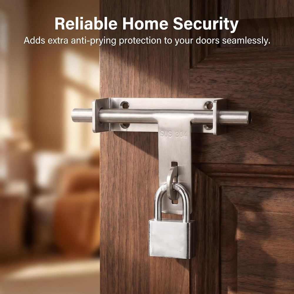 dingchi Sliding Bolt Gate Latch, Safety Lock Bolt Hasp, Heavy Duty 304 Stainl...
