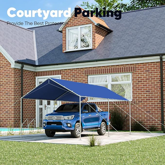 Quictent 10x20 ft Heavy Duty Car Canopy Galvanized Frame Carport Outdoor Party