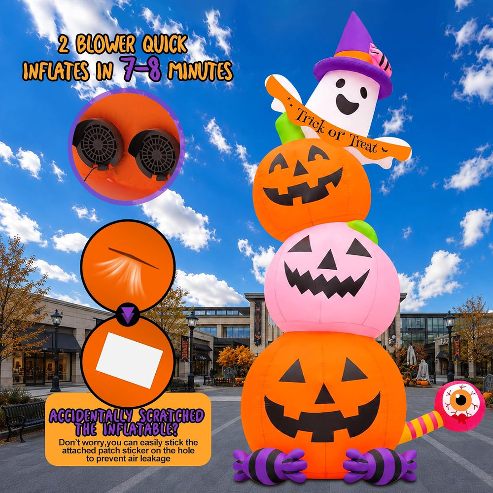 Kalolary 20FT Tall Halloween Inflatables Pumpkin Ghost