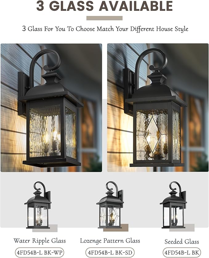 FEMILA 26" Outdoor Wall Light, Large Exterior Wall Lantern