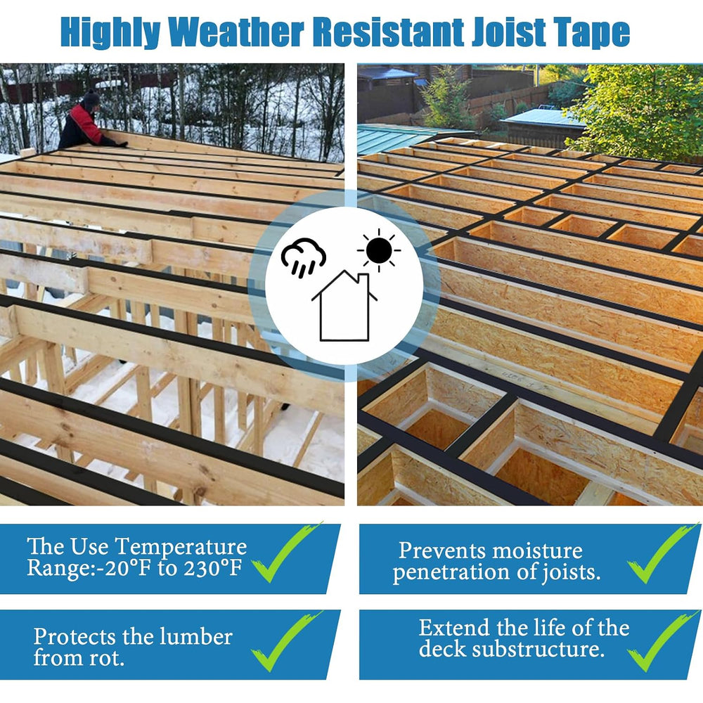 Joist Tape for Decking 2''ร50',10 Pack Weather-Resistant Deck Joi...