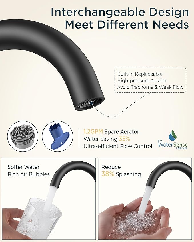 FORIOUS 4 Inch Centerset Bathroom Sink Faucet Black and Brushed Nickel