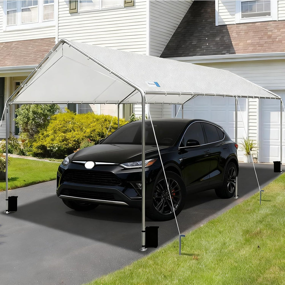 10'x20' Carport Heavy Duty Galvanized Car Canopy with Included Anchor...