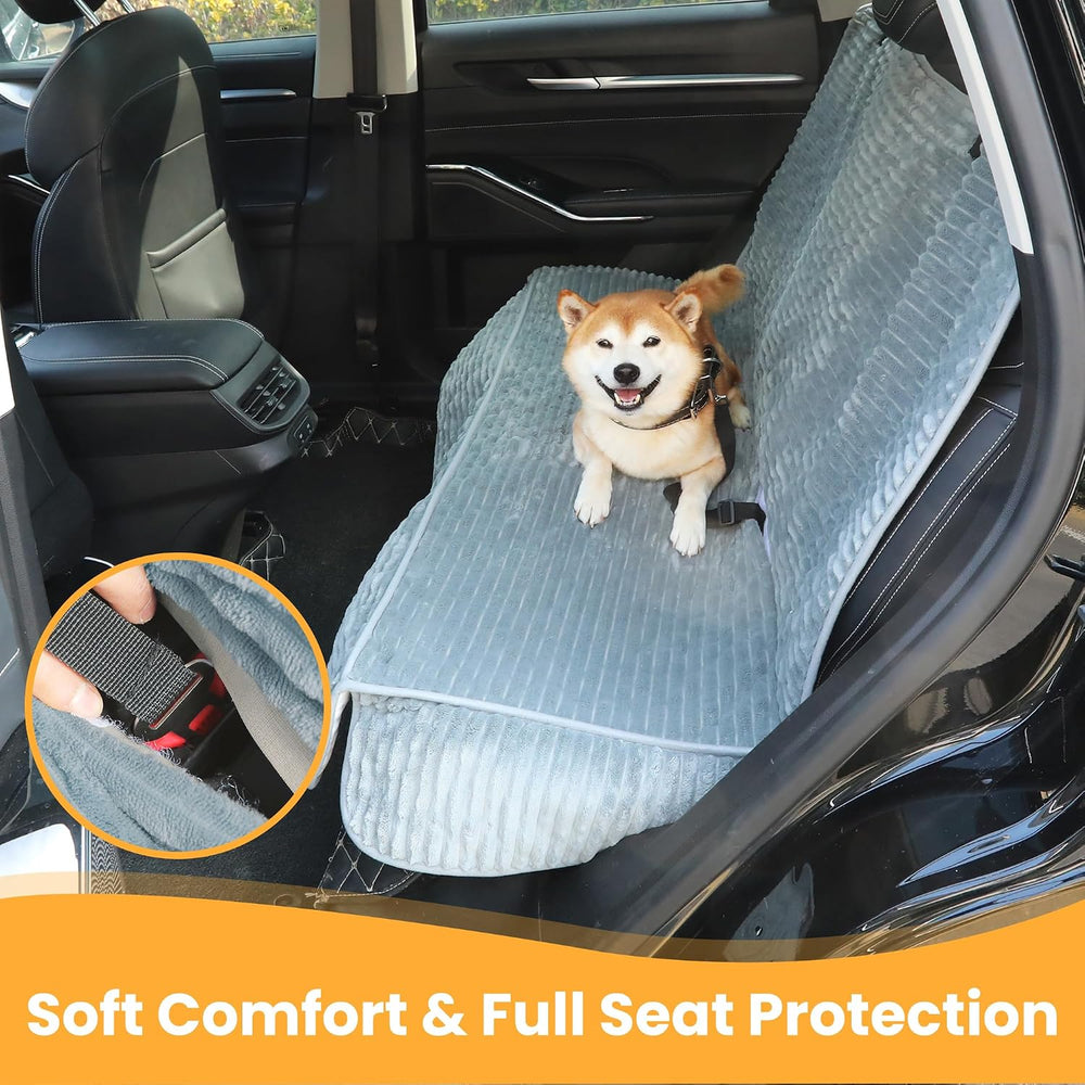 Dog Car Seat Cover, Waterproof Non-Slip Pet Mat, Bluegrey Back Seat