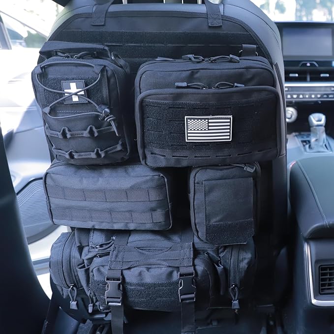 Universal Tactical Seat Back Organizer Vehicle Molle Panel Organizer Storage
