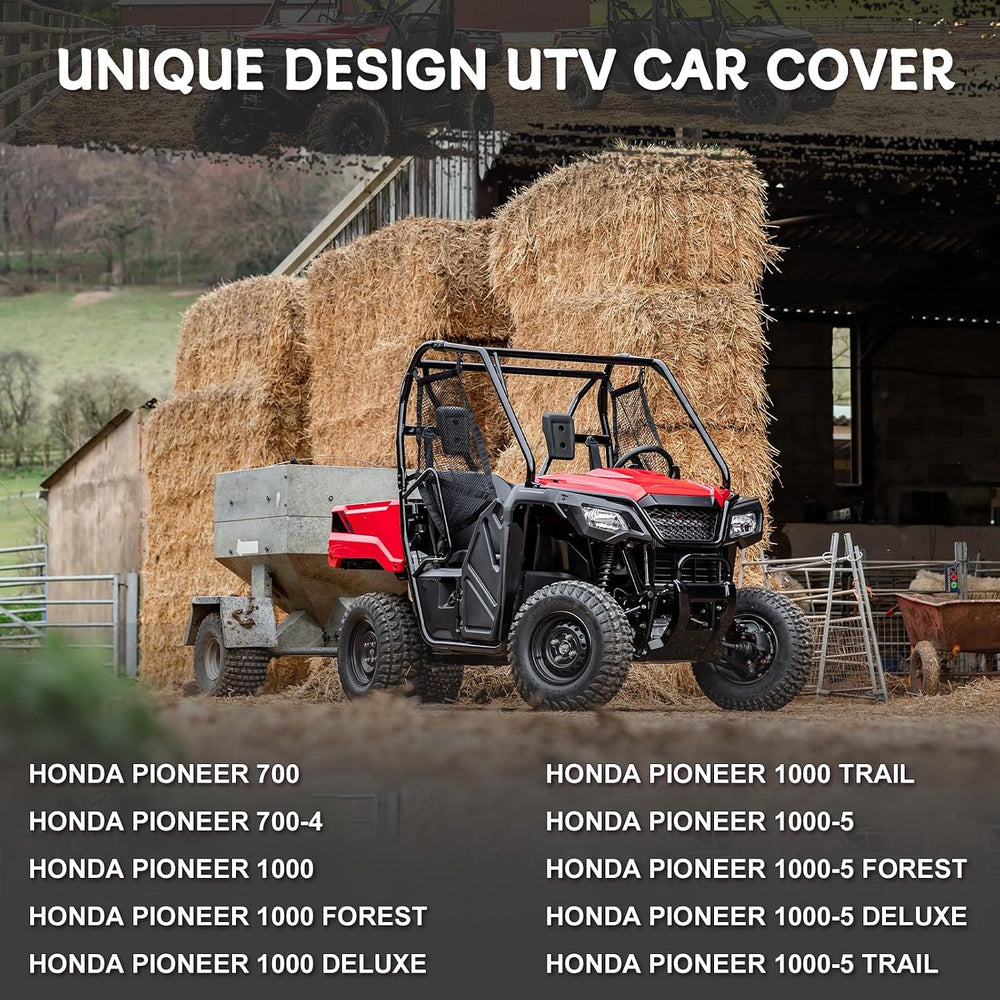Waterproof UTV Cover Compatible with Honda Pioneer 2 Seaters, 6 Layers All We...