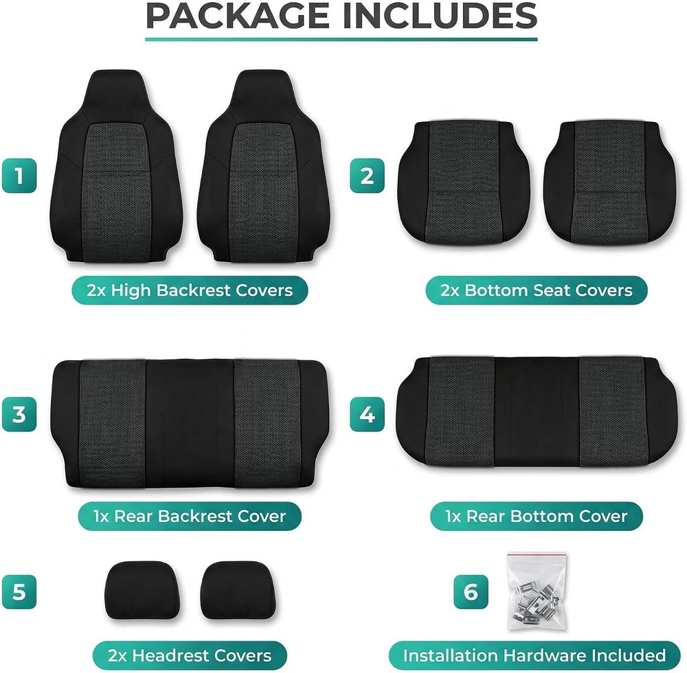FH Group Car Seat Covers Classic Cloth Seat Covers Full Set with Gift โ Unive...