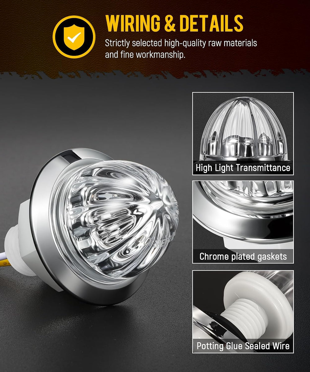 Partsam 10Pcs Mini Watermelon Lights, 3/4 Inch Strobe ๏ผ Constant Dual Functio...