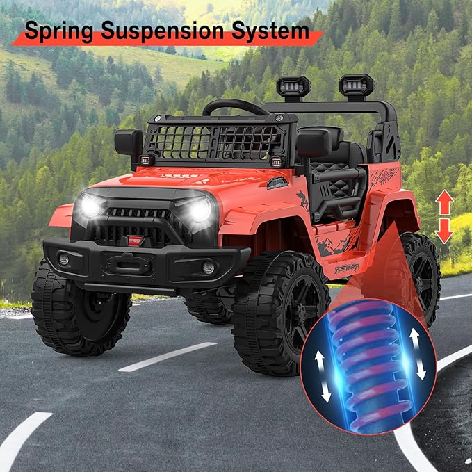 12V Kids Electric Ride On Truck Car w/Parent Remote Control, Spring Suspension