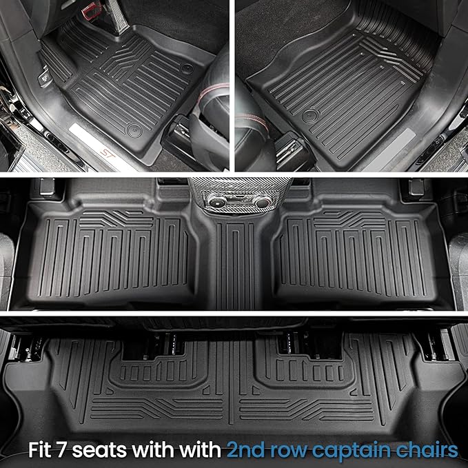 Floor Mats for 2020-2024 2025 Ford Explorer 7 Seats Bench Seat Car Mat