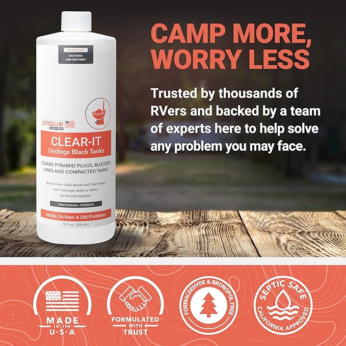 Unique Clear-It RV Black Tank Unclogger Liquid (2-Pack)