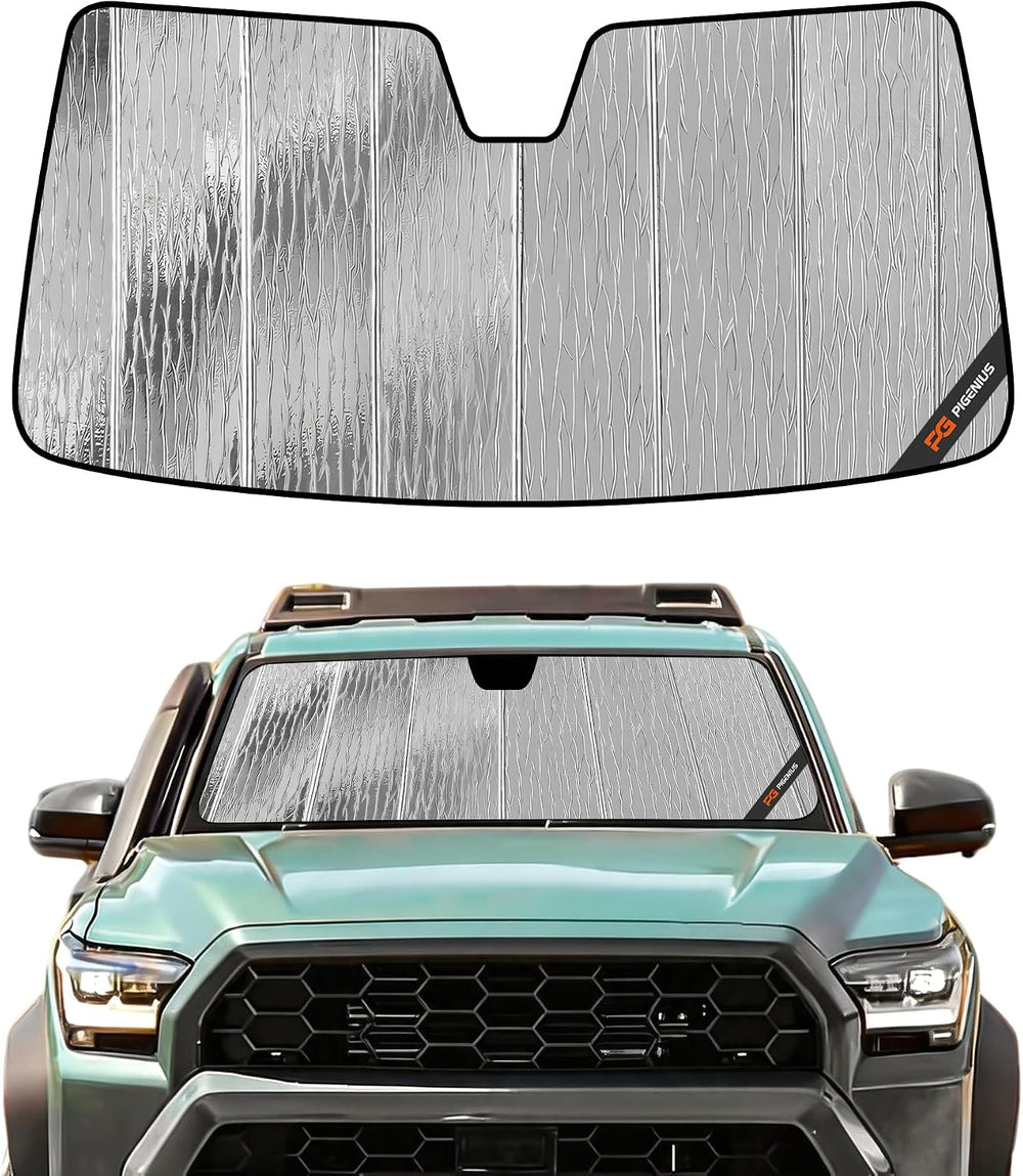 Pigenius Windshield Sun Shade for Toyota Tacoma 2024-2026 Without Factory Das...