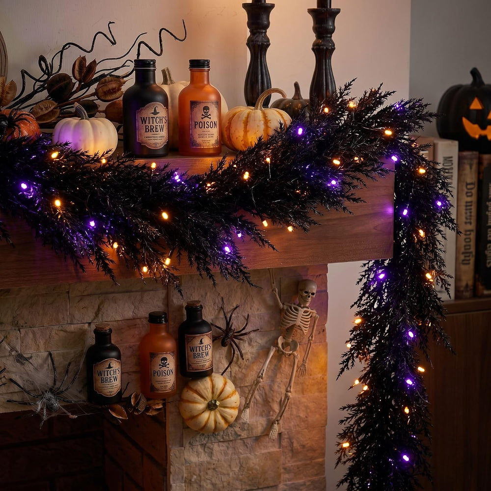 Valery Madelyn 9ft Artificial Norfolk Pine Halloween Garland for Mantle