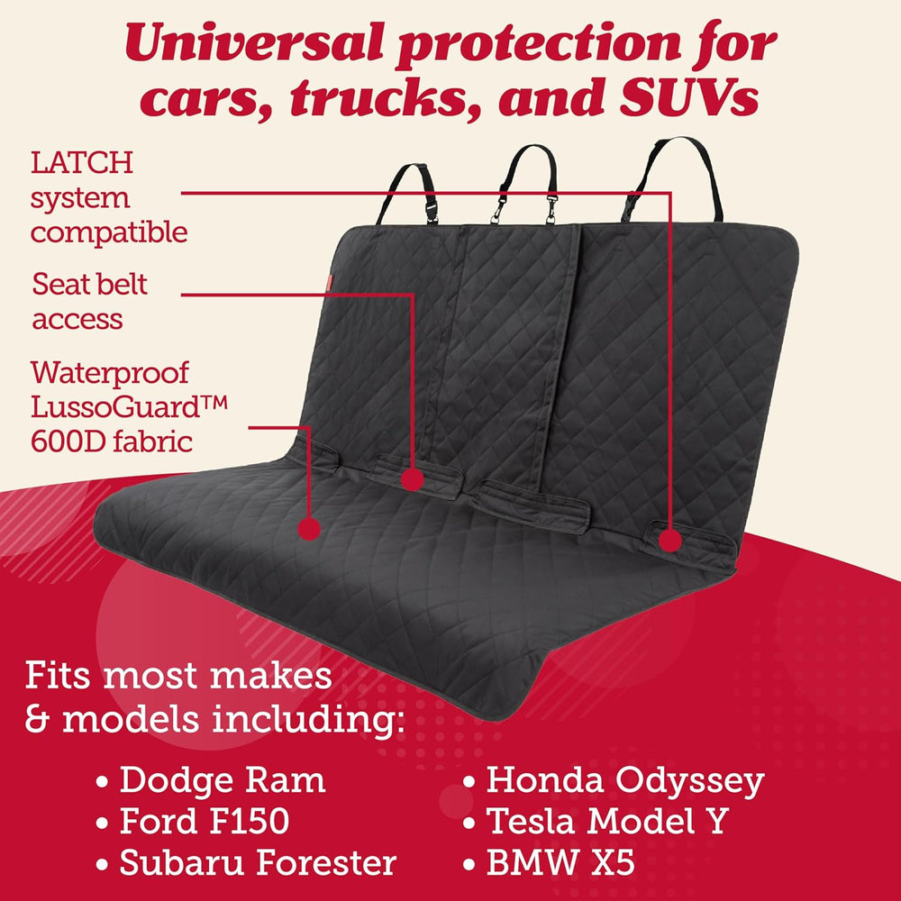 Lusso Gear Dog Car Seat Cover - Waterproof Non-Slip Car Back Seat Protector -...