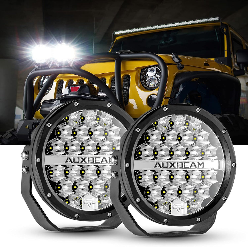 Auxbeam 7 Inch LED Round Driving Light 2PCS, 240W 24000 Lumens Waterproof Off...