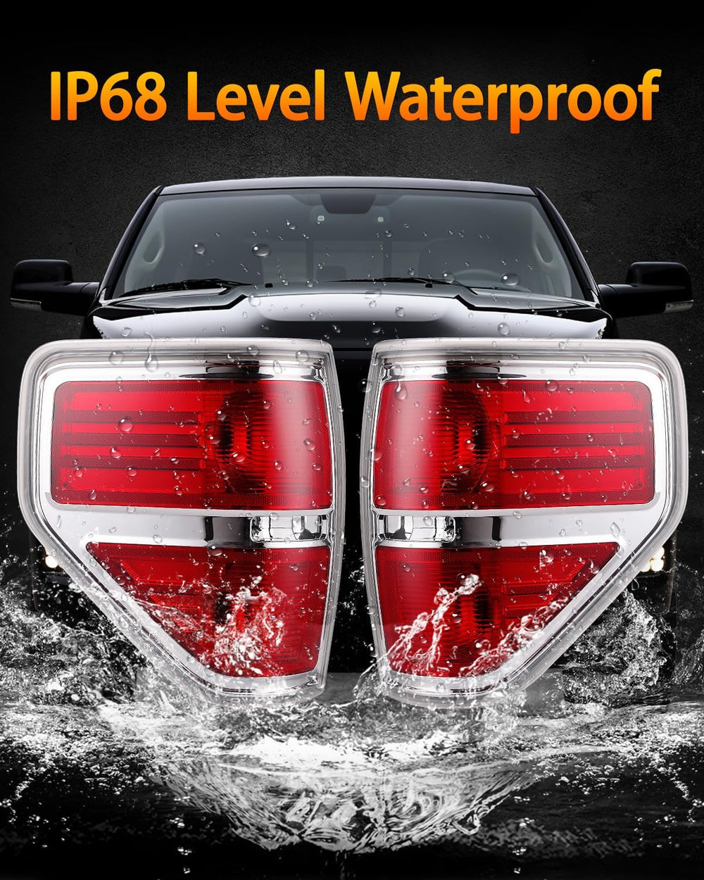 OKLPF Rear Brake Tail Lights Compatible With 2009 2010 2011 2012 2013 2014 Fo...