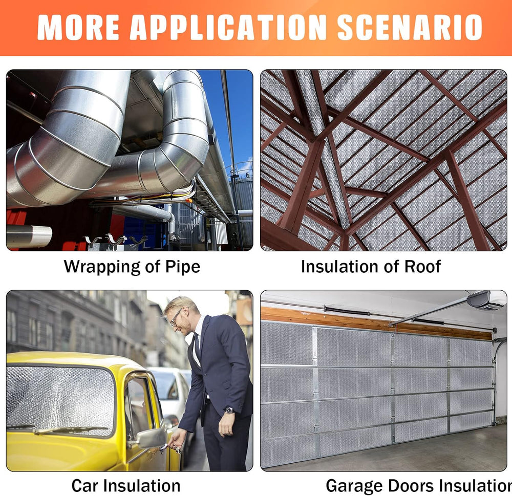 Gerrii 8 Pcs Garage Door Insulation Kit Double Bubble Insulation Panels Refle...