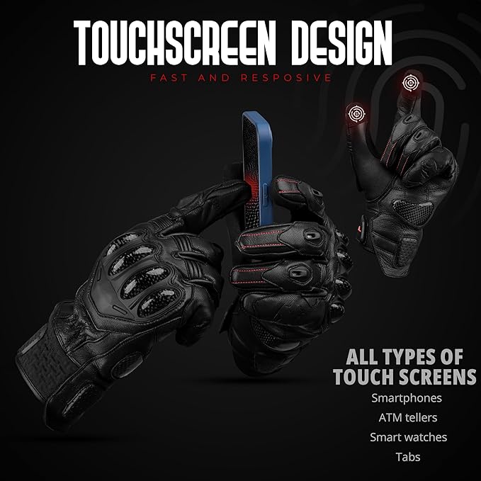 J.A.G. Leather Motorcycle Gloves