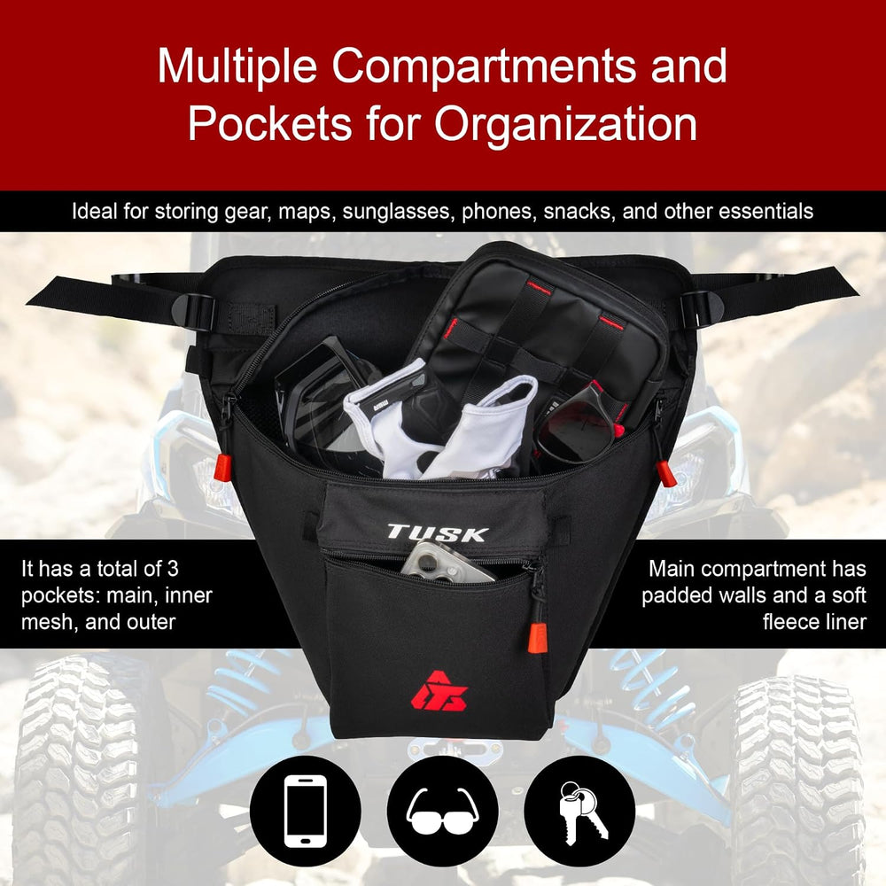 Tusk UTV Cab Pack Black โ Off-Road Utility Vehicle Storage Accessory - Compat...