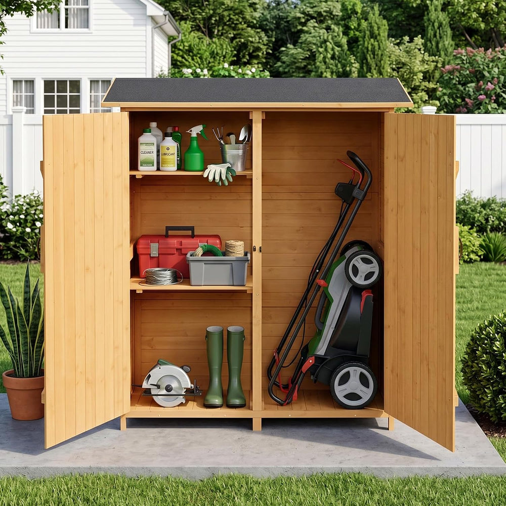 VINGLI Upgraded Outdoor Wooden Storage Shed, Extra Large Garden Shed Outside ...