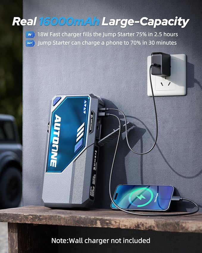 AUTOONE M4 Jump Starter 7500A Car Jumper Starter Portable, 12V Battery Jump