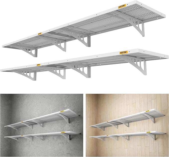 4-pack 1.64x4ft Adjustable Garage Wall Shelving 1120lbs Load Capacity Heavy