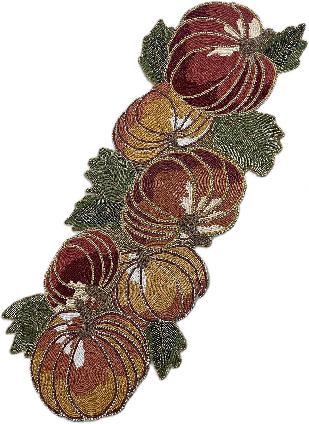 Thanksgiving Pumpkin Beaded Table Runner for Fall - Luxury Thanksgiving Decor...