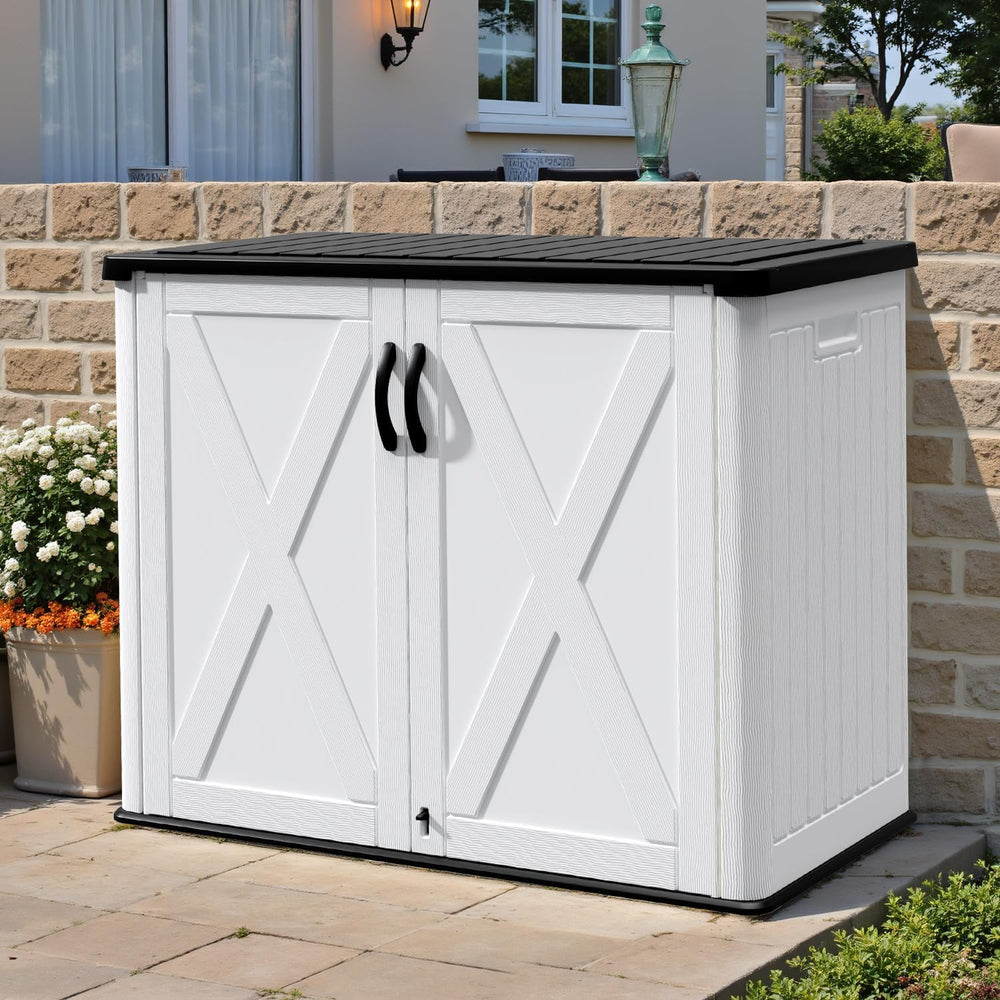 Patiowell 26 Cu.ft Resin Outdoor Storage Cabinet with Lockable Door, White