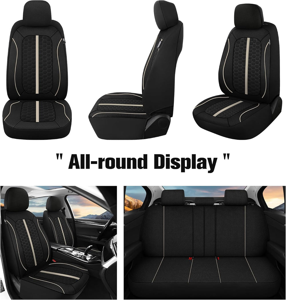 Breathable Premium Car Seat Covers Full Set,3D Air-Mesh Seat Covers for Cars,...