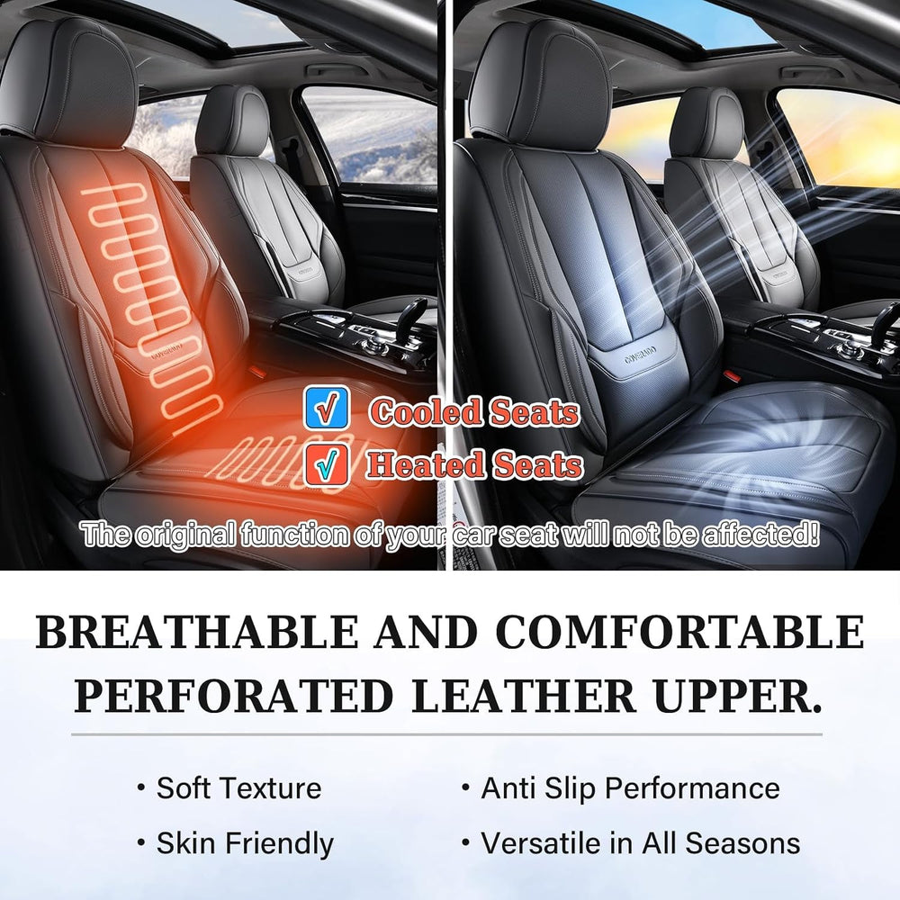 Coverado Seat Covers Full Set, Black Seat Covers for Cars 5 Seats, Car Seat P...