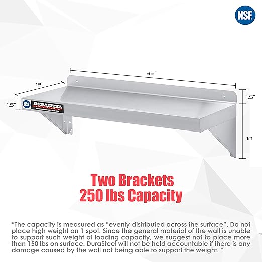 DuraSteel Stainless Steel Wall Shelf
