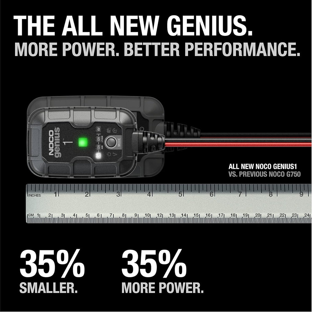 NOCO GENIUS1 1A 6/12V Smart Battery Charger, Trickle Charger & Maintainer