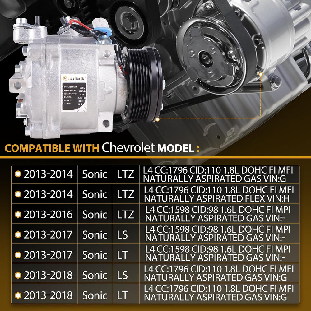 Air Conditioner AC Compressor with 6PK Clutch