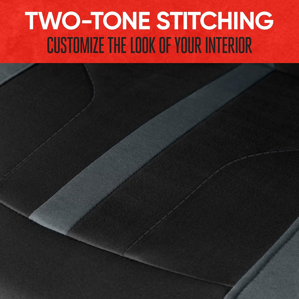 Motor Trend Gray Cloth Car Seat Covers for Front Seats โ Premium Automotive B...