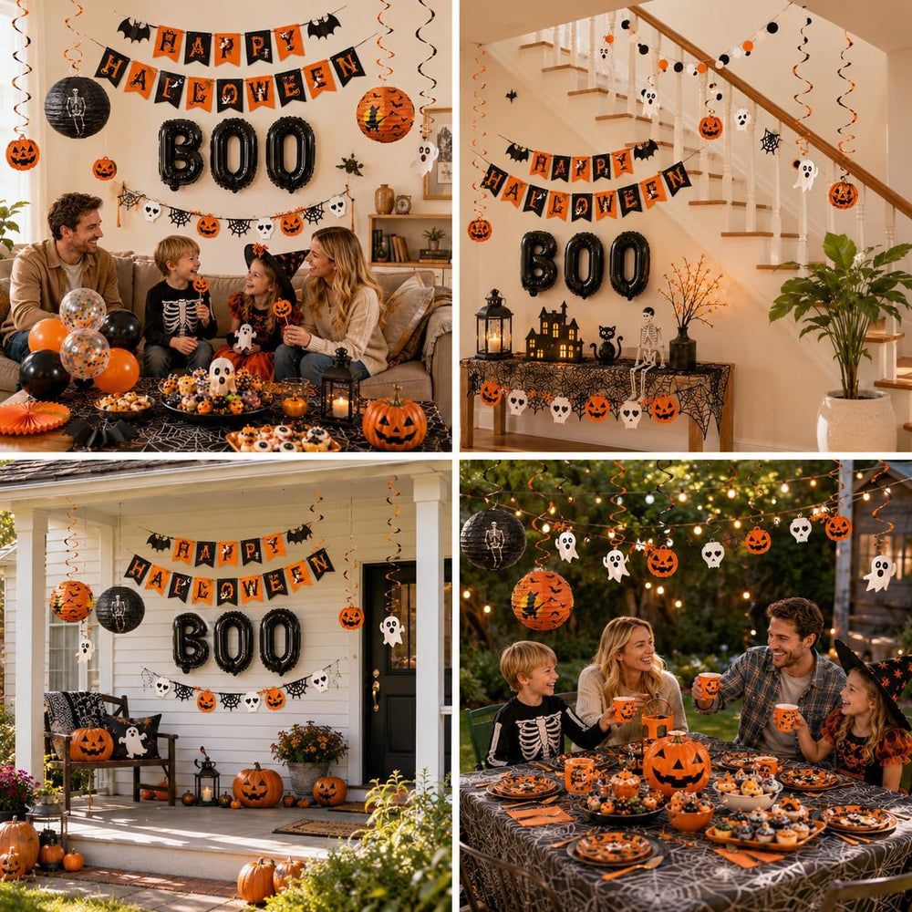 Halloween Party Decoration, 101Pcs Scary Halloween Indoor Decoration with Hap...