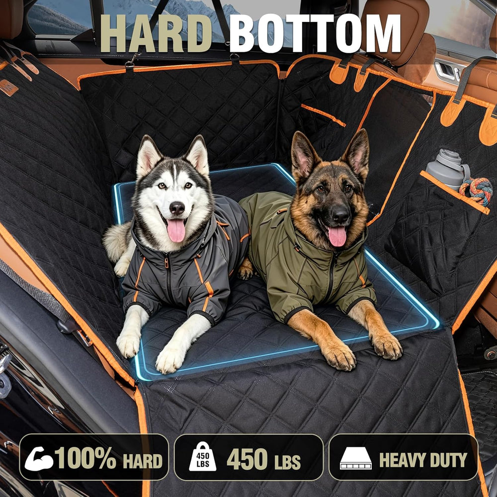 Hard Bottom Car Seat Cover for Dogs, Back Seat Extender for Car
