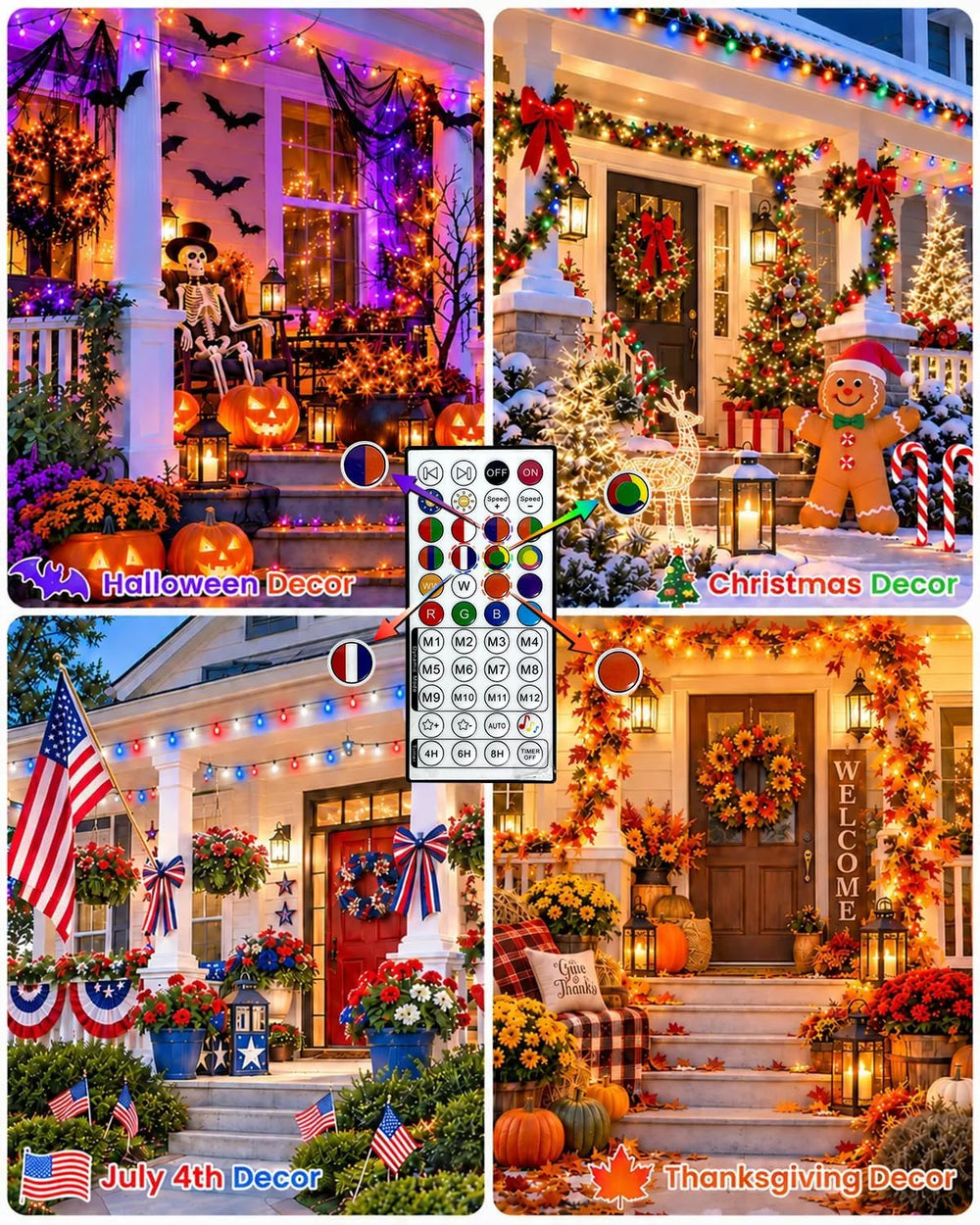 240LED Smart Color Changing String Lights 92FT Halloween Lights App Remote