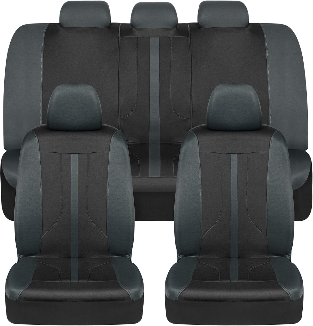 Motor Trend Black & Gray Car Seat Covers Full Set – Front Seat Covers &am...