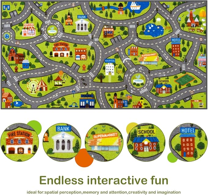 STARUIA Washable Kids Carpet Playmat Rug
