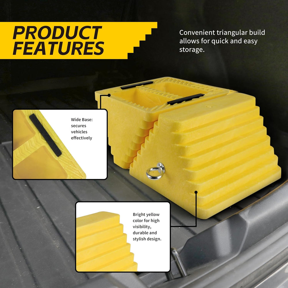 MaxxHaul 51169 Polyfoam Wheel Chocks with Steel Eyebolt – 2-Pack – 10″ × 8″ ×...