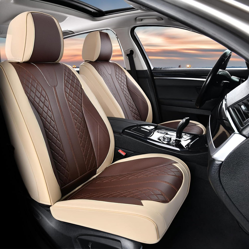 FLORICH Front and Back Seat Covers for Cars Leather Car Seat Cover Full Set 5...
