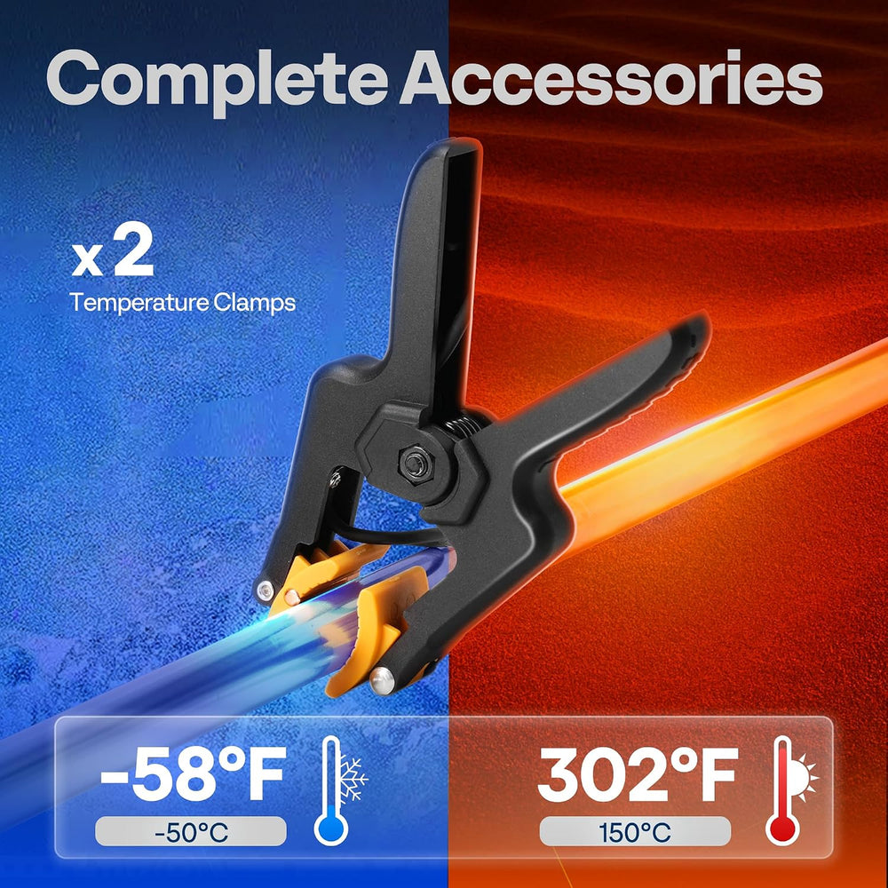 VIVOHOME Digital HVAC Manifold Gauges with 2 Wired Temperature Clamp Probes