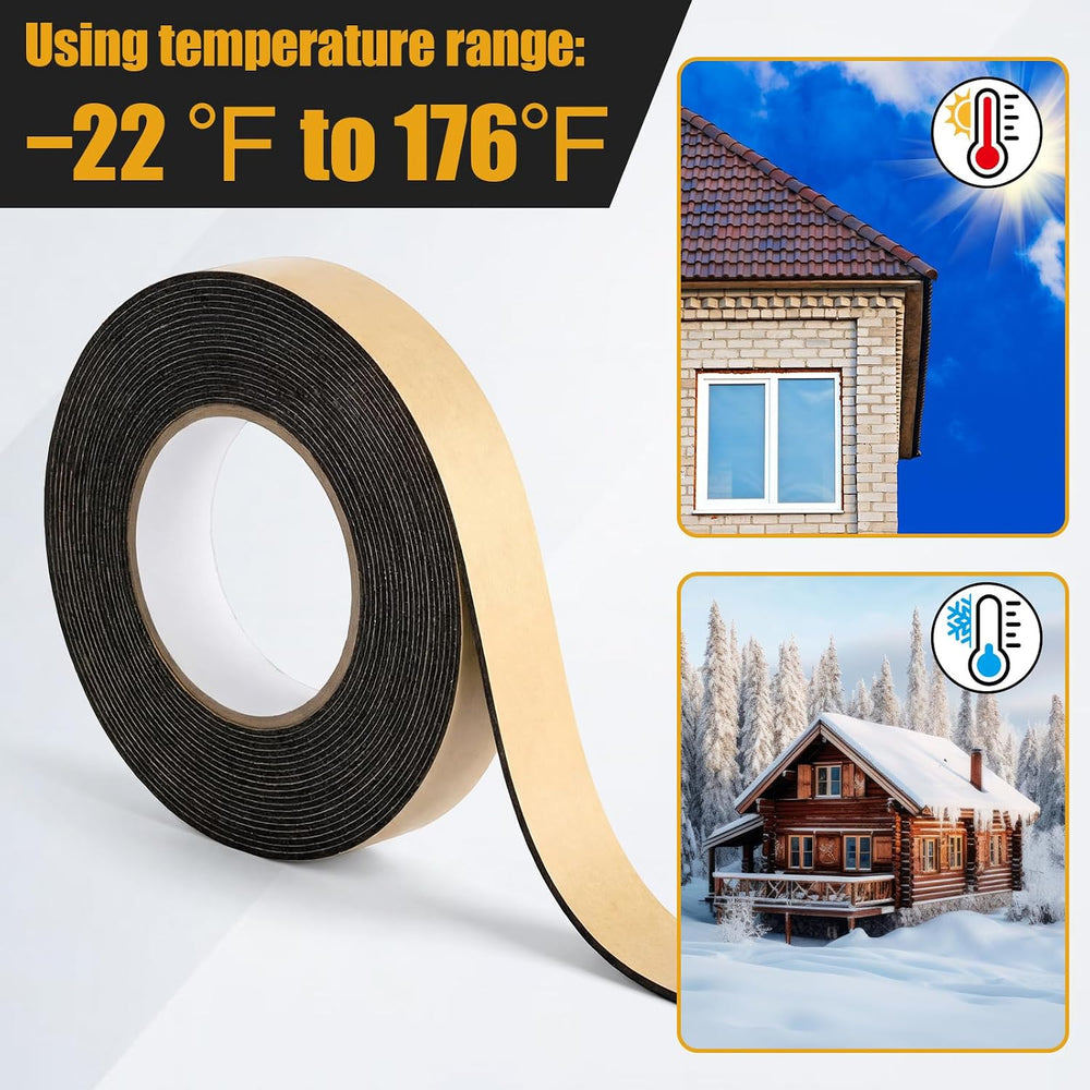 4 Pack 1in x 50ft Butyl Tape Double Sided, 47mil Thick, Black